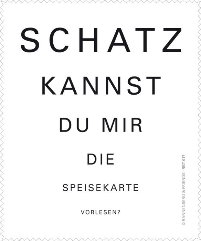 Schatz, kannst Du ... Speisekarte